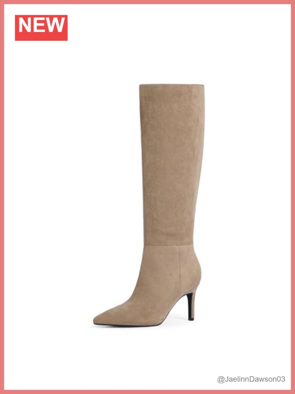 Knee High Boots Pointed Toe Stiletto Heel Faux Suede Comfortable Dress Boots
